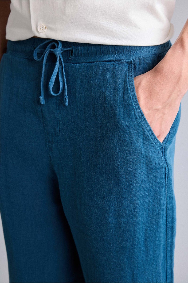 DeFacto Blue Man Wide Leg Trousers Casual - Image 5