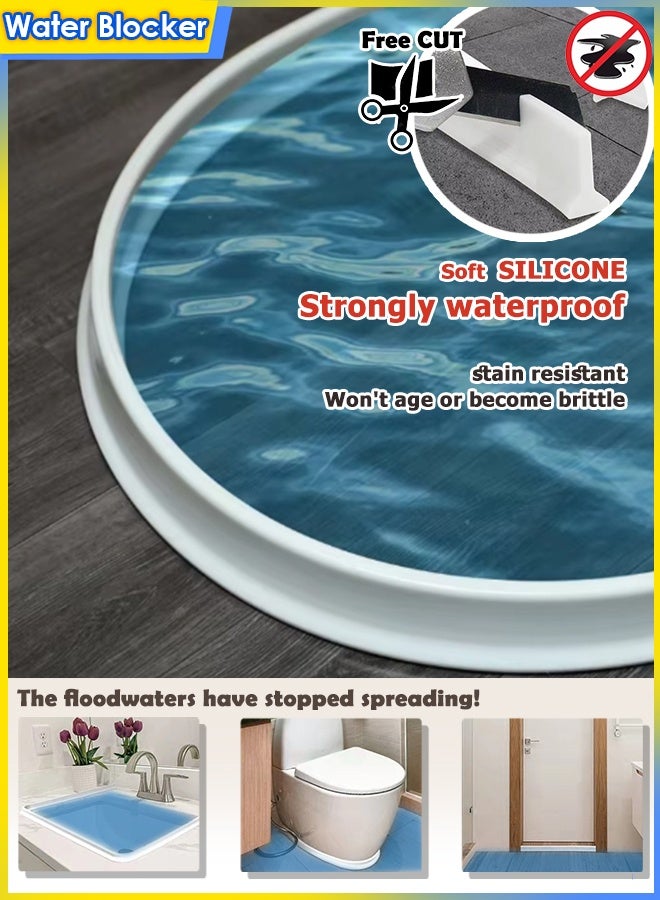 1/2/3pcs Silicone Water Retaining Strip, Bathroom Waterproof Strip, Strip - Self-Adhesive Water Blocker,  Dry-Wet Separation Seal, water dam barrier, Flexible Water Blocker for Shower Threshold/Kitchen Sink/Washing Machine, 1.6*3*100CM White - Image 1
