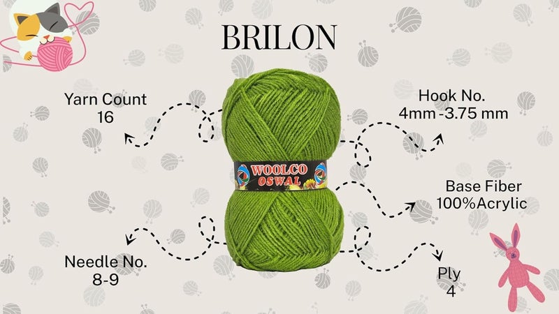 Woolco Oswal Brilon Acrylic Hand Knitting Yarn Balls Pack of 4 (50g Each) -Soft Wool Yarn for Knitting, Craft, DIY Projects, Sweaters, Scarves, Multicolor Wool Thread for Home Use (Bright Red) - Image 2
