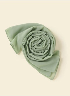 Long Chiffon Crepe Scarf - Color Powder Mint Green