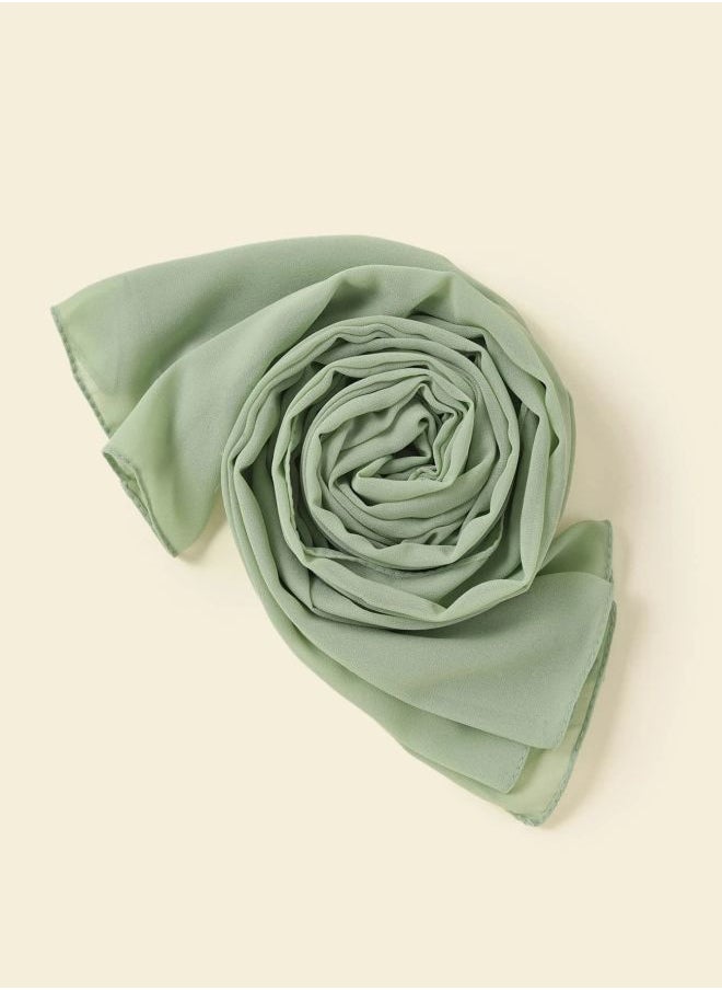 Generic - Long Chiffon Crepe Scarf - Color Powder Mint Green - Image 1
