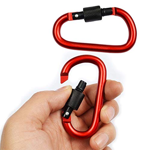 GBSTORE Onwon Aluminum Carabiner D-Ring Locking Key Security Camping Climbing Hiking Keychain (10 PCS) - Image 2
