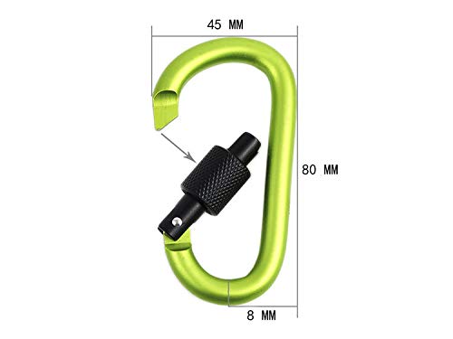 GBSTORE Onwon Aluminum Carabiner D-Ring Locking Key Security Camping Climbing Hiking Keychain (10 PCS) - Image 3