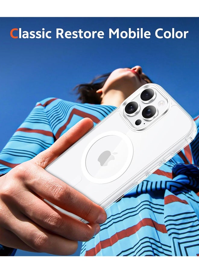 جراب هاتف iPhone 16 Pro، جراب هاتف مغناطيسي شفاف مع واقي شاشة متوافق مع Magsafe Slim، مضاد للاصفرار، قوي، مقاوم للصدمات، غطاء هاتف خلوي شفاف واقٍ - Image 5