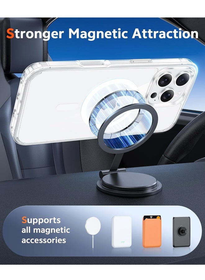 جراب هاتف iPhone 16 Pro، جراب هاتف مغناطيسي شفاف مع واقي شاشة متوافق مع Magsafe Slim، مضاد للاصفرار، قوي، مقاوم للصدمات، غطاء هاتف خلوي شفاف واقٍ - Image 3