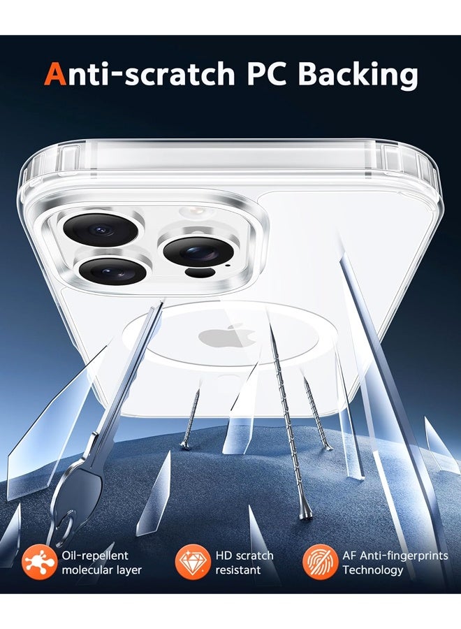 جراب هاتف iPhone 16 Pro، جراب هاتف مغناطيسي شفاف مع واقي شاشة متوافق مع Magsafe Slim، مضاد للاصفرار، قوي، مقاوم للصدمات، غطاء هاتف خلوي شفاف واقٍ - Image 4