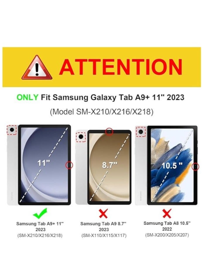 HuHa Samsung Galaxy Tab A9+ Cover, Shockproof Slim Fit Crystal TPU Silicone Protective Case Cover for Galaxy Tab A9 Plus 11 Inch 2023 (SM-X210 / SM-X216 / SM-X218) - Clear - Image 3