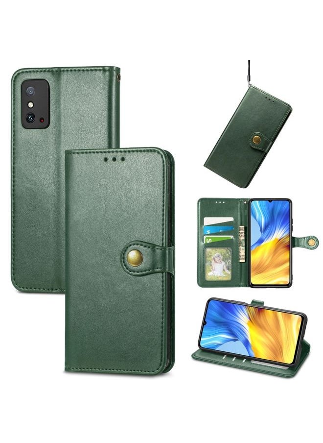 HuHa Case Cover For Honor X10 Max 5G Solid Color Leather Buckle Phone Case Green 