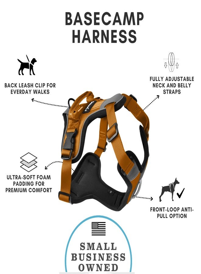 ShawnCo Basecamp Dog Harness, No-Pull Pet Vest with 3 Leash Clips, Padded, Reflective, Lightweight and Adjustable Harness with Handle for Small, Medium and Large Dogs (Sunset Orange, XS) - Image 2