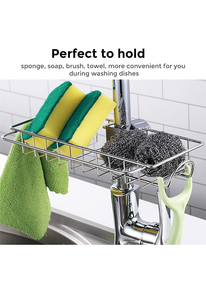 O Ozone Hanging Organizer for Sponge Dish Brush Cleaning Scrubber Microfiber Towels and Dish Wand [ Sink Kitchen Organizer ] [ Drains water and Keeps Sink Organized] - Large  - Image 3