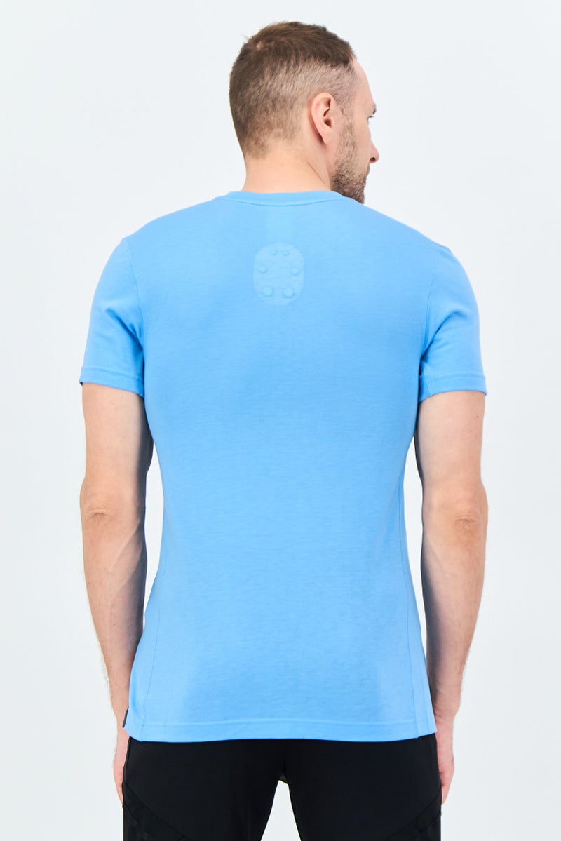 Adidas Men Sportswear Fit Short Sleeve Yoga T-Shirt, Sky Blue - Image 4
