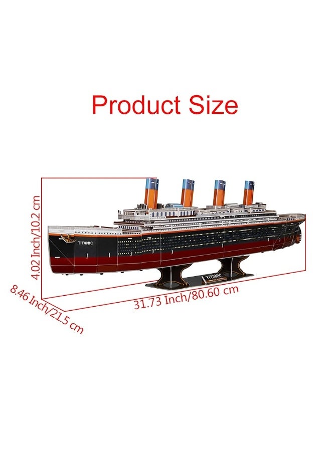 WISESTAR 32.2" L Large Titanic 3D Puzzles Model for Adults and Kids, 116PCS Sinking Cruise Boat Ship Play Model Game Toy Craft Kits, Educational Toy Birthday Gift for Boys Girls  - Image 3