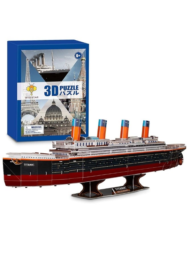 WISESTAR 32.2" L Large Titanic 3D Puzzles Model for Adults and Kids, 116PCS Sinking Cruise Boat Ship Play Model Game Toy Craft Kits, Educational Toy Birthday Gift for Boys Girls  - Image 5
