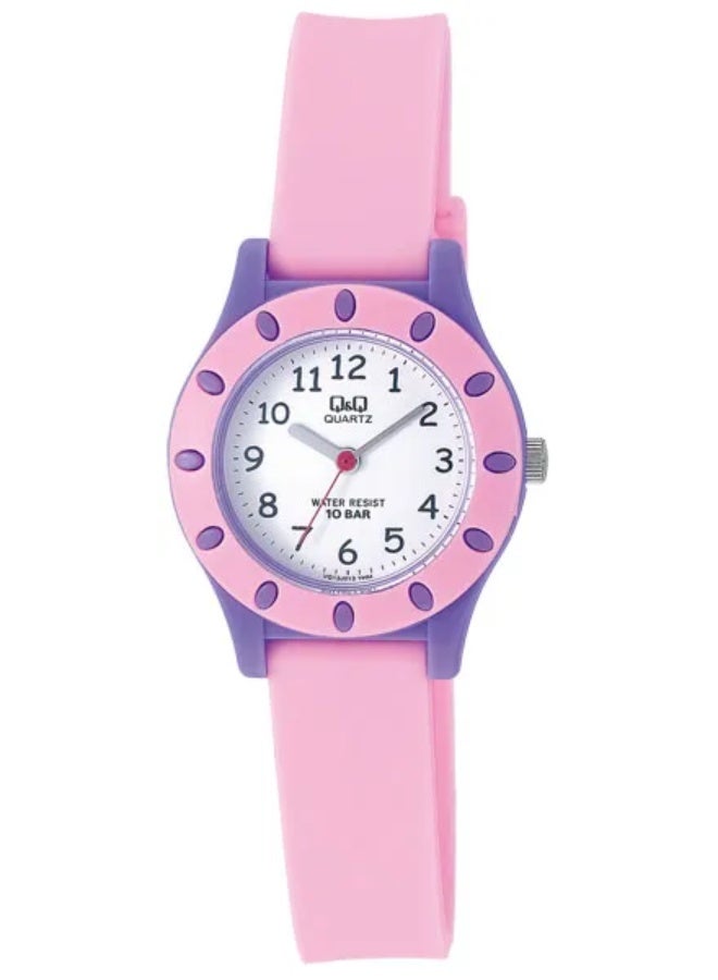 Q&Q Kids Unisex Analog Quartz Watch, Pink & Purple, 10 Bar Water Resistant - Image 1