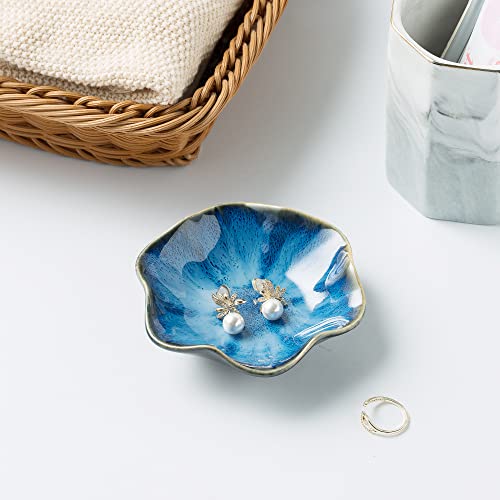 BEUNAIZER Jewelry Dish Tray, Ring Dish, Ceramic Trinket Tray, Key Bowl, Decorative Plate, for Friends Sisters Daughter Mother (Starry Blue) - Image 5