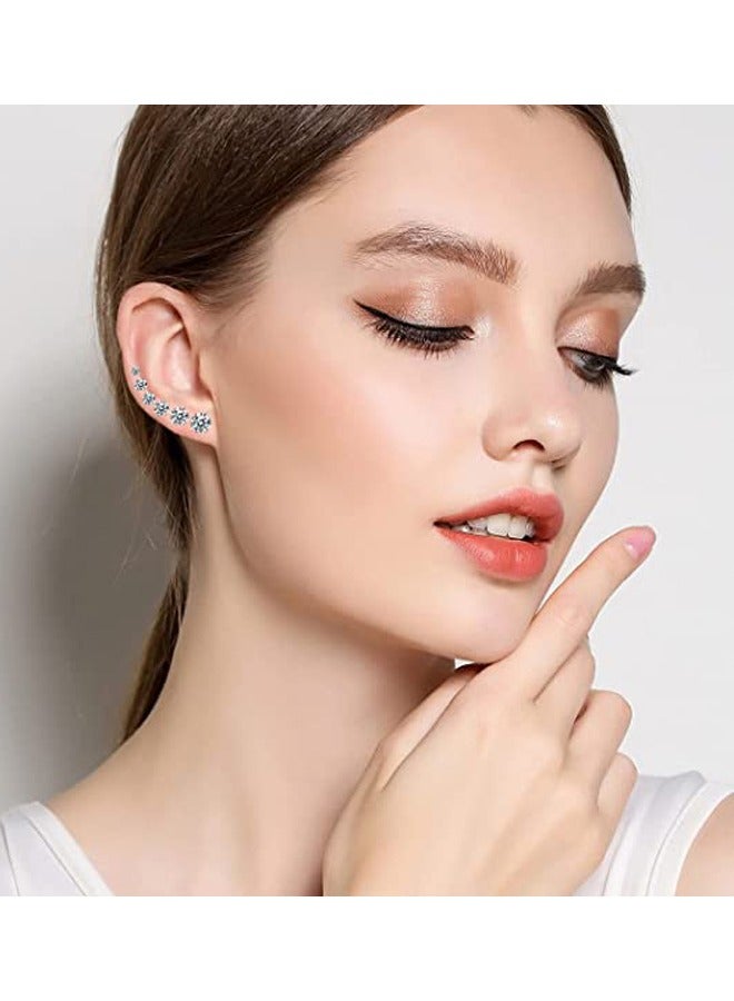 GUSGU 6 Pairs Stud Earrings Set for Women, Cubic Zirconia 316L Earrings Stainless Steel CZ Earrings 3-8mm, Gold - Image 5