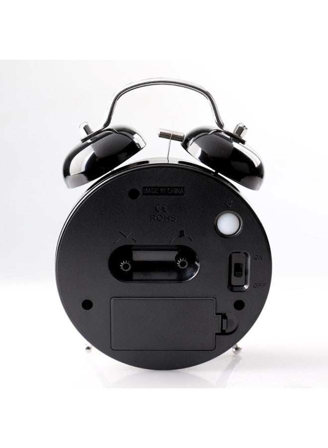 Hense Simple Mechanical Alarm Clock For High School Students, Powerful Wake-up Device With Loud Sound For Children's Bedroom And Dormitory, Desktop Clock, Small Table Clock Ha70 Black - Image 2