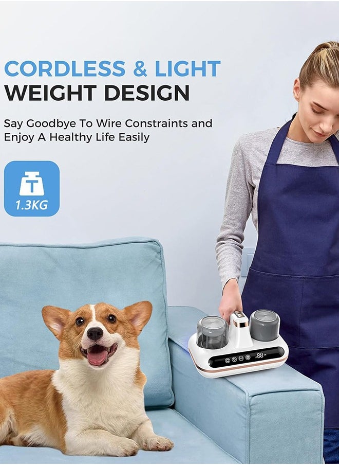 Garlo - Bed Vacuum Cleaner - 5-in-1 Cordless Mattress Vacuum Cleaner, Powered by UV-C Light & ultrasonic Technology, 16Kpa Strong Suction,Low Noise,Suitable for dust, pet Hair, etc - Image 1