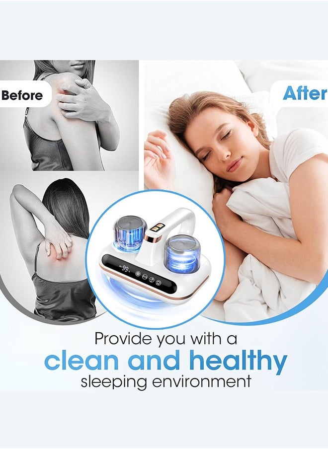 Garlo - Bed Vacuum Cleaner - 5-in-1 Cordless Mattress Vacuum Cleaner, Powered by UV-C Light & ultrasonic Technology, 16Kpa Strong Suction,Low Noise,Suitable for dust, pet Hair, etc - Image 1