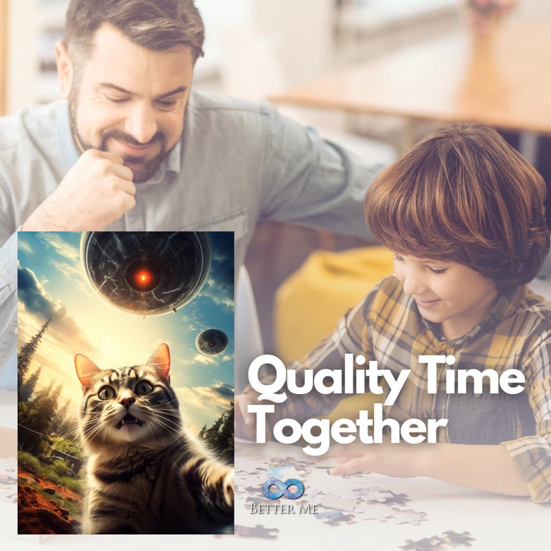 Better Me UFO Selfie Cat 1000-Piece Puzzle - UFO Cat Jigsaw Puzzle for Adults with Alien Spaceship, Fun and Unique for Fans of Felines and Extra Terrestrials (1000 Pieces) - Image 4