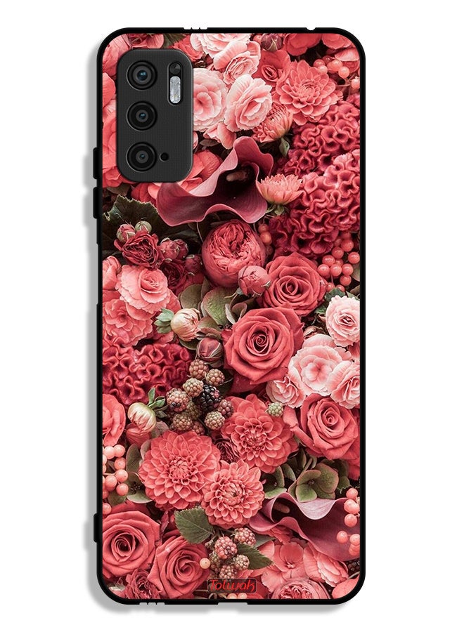 Tolwak Xiaomi Redmi Note 10 5G Protective Case Cover Peach Roses - Image 1