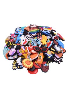 KASTWAVE Hole Shoe Buckle, 100 Pieces of Different Shapes of PVC Shoe Jewelry Cute Style Bracelet Wristband Decoration Soft Rubber Shoe Flower Birthday, Party Charm(Random Style)  - Image 1