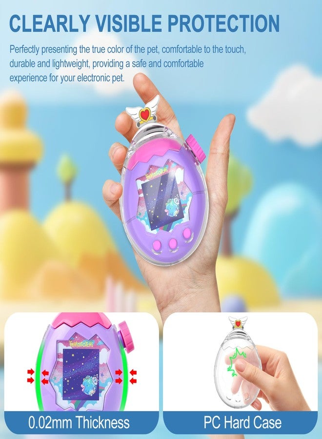 SGHLDE for Tamagotchi Paradise Clear Case, Transparent Hard FILP All-Around Protective Cover with Screen Protector for Tamagotchi Paradise Accessories with Neck Lanyard, Cute Angel Wing - Image 5