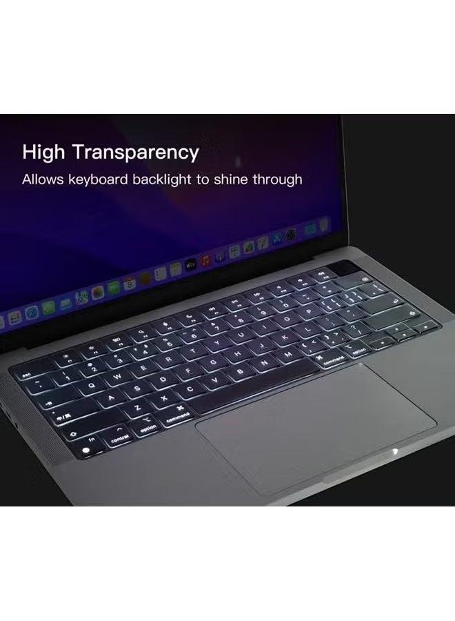 Premium Keyboard Cover Ultra Thin Protector Skin for 2025-2021 MacBook Pro 14 16 inch M4 M3 M2 M1 Pro/Max, MacBook Air 15" 13.6" M4 M3 M2 Chip A3241 A3114 A2941 A3240 A3113 A2681, EN Layout - Image 4