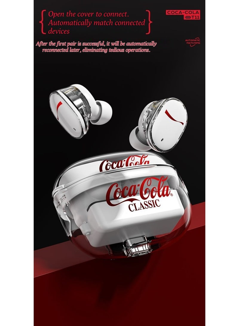 Coca-Cola T11 Bluetooth Headphones - Wireless, Sport-Ear-Fitting, Universal for Both Men and Women, with Noise Reduction Function - Image 3