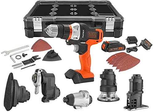 BLACK+DECKER 20V MAX MATRIX Drill, Power Tool Combo Kit, 6-Tool Set, Cordless Tool Set (BDCDMT1206KITC) - Image 1
