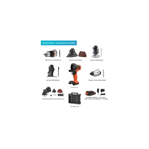 BLACK+DECKER 20V MAX MATRIX Drill, Power Tool Combo Kit, 6-Tool Set, Cordless Tool Set (BDCDMT1206KITC) - Image 2