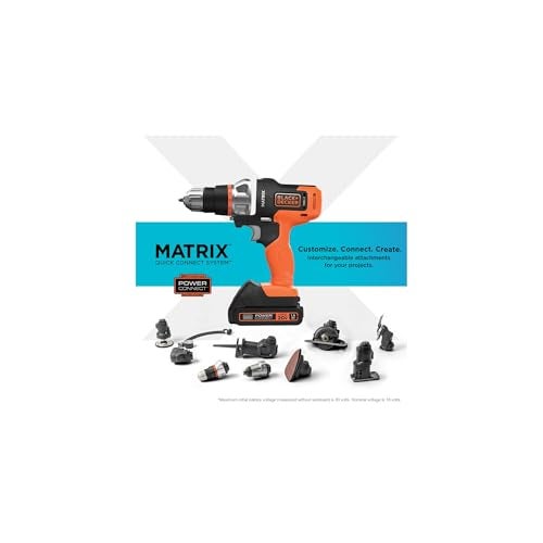 BLACK+DECKER 20V MAX MATRIX Drill, Power Tool Combo Kit, 6-Tool Set, Cordless Tool Set (BDCDMT1206KITC) - Image 5