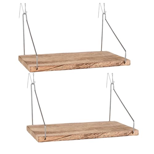 onsogi Fabric Wall Cubicle Shelf with Hooks for Work Decor, 11.8' Wooden Cubicle Organizer Storage Shelf with Hangers Cubicle Accessories for Women Men Desk, 2 Pack - Image 1