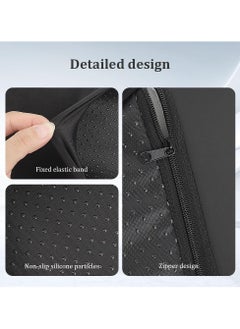 KIIUMI Car Central Control Armrest Memory Foam Armrest Heightening Pad, Lengthened Central Armrest Box Pad,Car Armrest Box Padding PU Leather Center Console Cover Design Interior,Car Accessories, Car Seat Cover (Black With Tissue)  - Image 3
