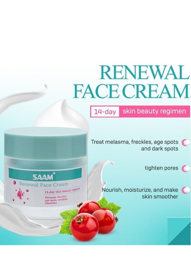 Generic Saam Face Cream,Saam Cosmetics Cream Dark Spots Cream,Saam Renewal Face Cream 50g for Melasma and Freckles Treatment for All Skin Types,Anti-wrinkle Face Cream,saam Renewal Face Cream Korean  - Image 3