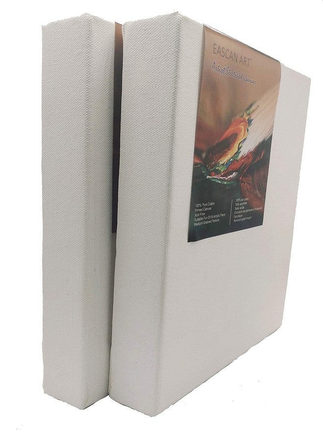 Eascan Art Painting Drawing and Sketch Accessories Quality Deep Edge Pre Stretched Canvas 14"X14" Pack of 2 - Image 2