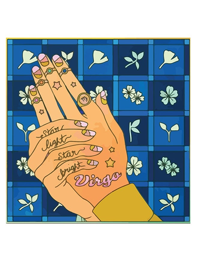 RYN Virgo Themed Wall Art Blue/Yellow/Beige 30x30cm - Image 1