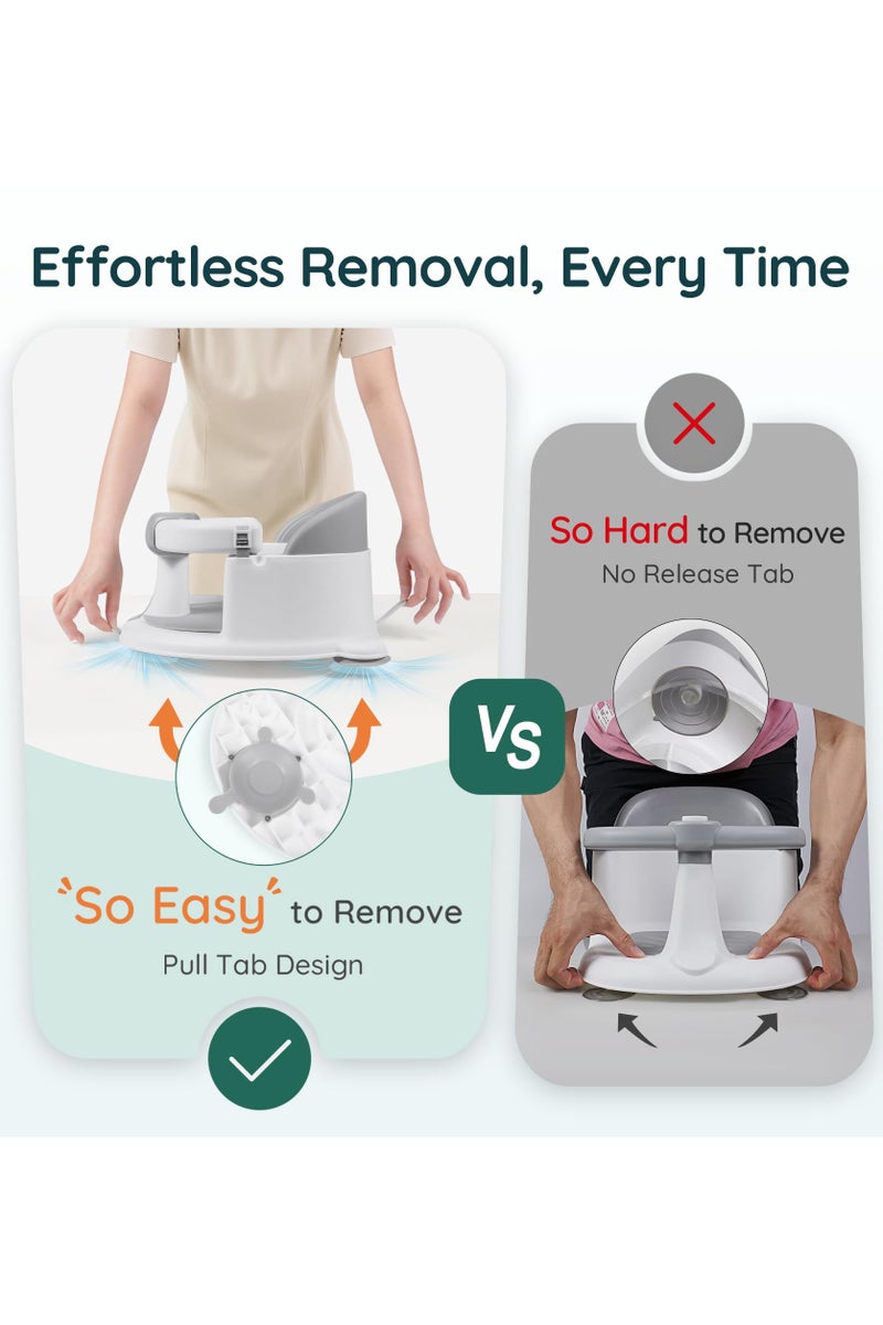 جوبيلين مقعد استحمام للأطفال مع 4 ألعاب استحمام لطيفة، كرسي استحمام للأطفال الرضع مانع للانزلاق مع أكواب شفط، مقعد استحمام للأطفال الصغار من عمر 6 أشهر فما فوق - Image 3