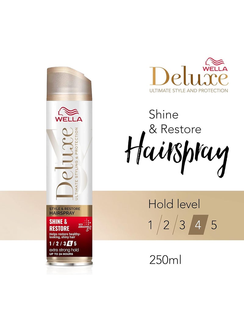 Wella Professionals Wella Deluxe Shine & Restore Hairspray – Extra Strong Hold, Restores Healthy & Shiny Hair, Pro-vitamin B5 & Jojoba Oil – 250ml - Image 2