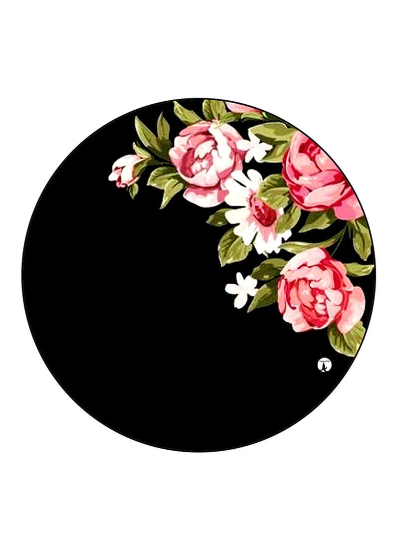 RKN Flowers Printed Large Round Pin Badge Multicolour - Image 1