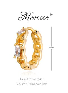 Mevecco MEVECCO Women Huggie Hoop Earrings Gold Ear Stud Cuff 14K Gold Filled Small Boho Beach Simple Delicate Handmade Hypoallergenic Jewelry Gift  - Image 4