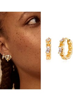 Mevecco MEVECCO Women Huggie Hoop Earrings Gold Ear Stud Cuff 14K Gold Filled Small Boho Beach Simple Delicate Handmade Hypoallergenic Jewelry Gift  - Image 3