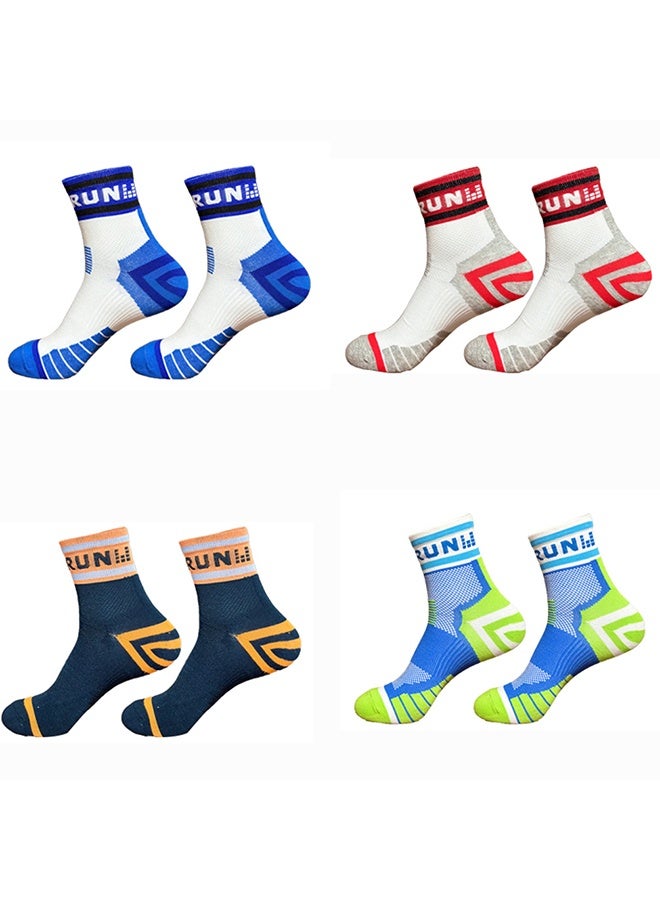 Run  4 Pairs Men's Athletic Socks, Performance Thick Cushioned Sport Basketball Running Training Compression Sock - Image 2