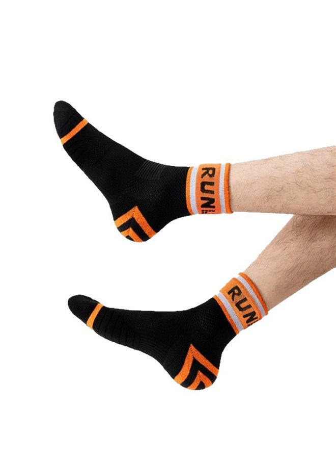 Run  4 Pairs Men's Athletic Socks, Performance Thick Cushioned Sport Basketball Running Training Compression Sock - Image 5