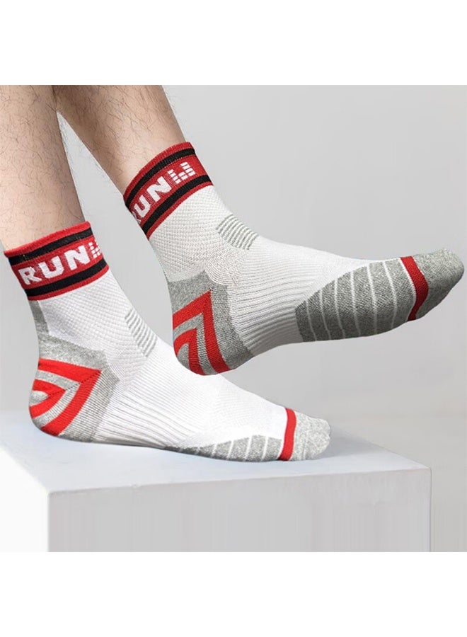 Run  4 Pairs Men's Athletic Socks, Performance Thick Cushioned Sport Basketball Running Training Compression Sock - Image 3