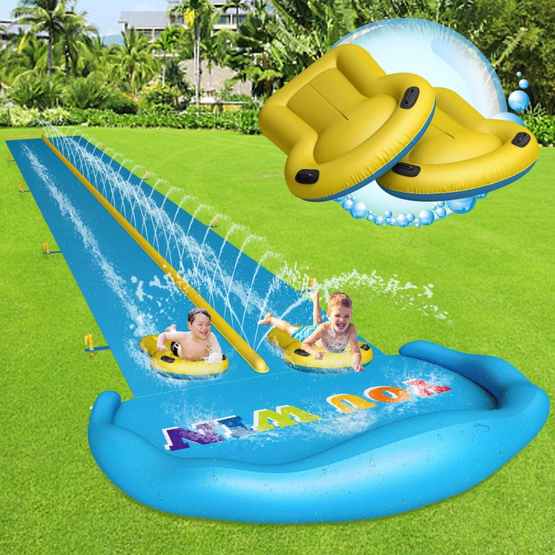 Evoio Water Slide 328ft Inflatable Splash Water Slip with 2 Racing Lanes for Kids Boys Girls Adults Water Slide Outdoor Water Toys for Backyard Garden - Image 2