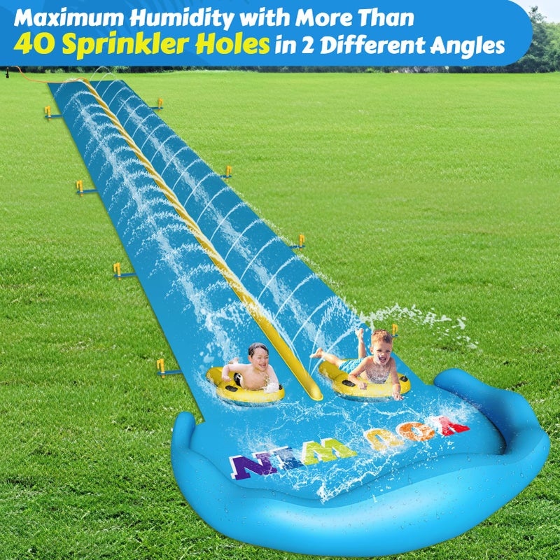 Evoio Water Slide 328ft Inflatable Splash Water Slip with 2 Racing Lanes for Kids Boys Girls Adults Water Slide Outdoor Water Toys for Backyard Garden - Image 3