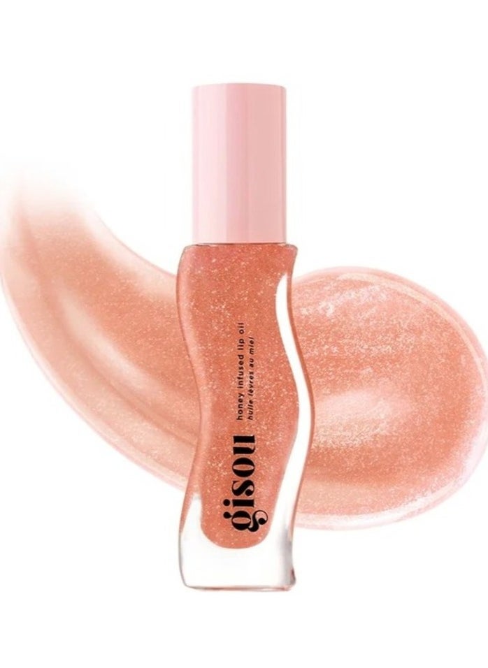 Gisou GISOU Honey Infused Lip Oil Glazed Plum | Hydrating Sheer Hot Coral Gloss - 8ml  - Image 1