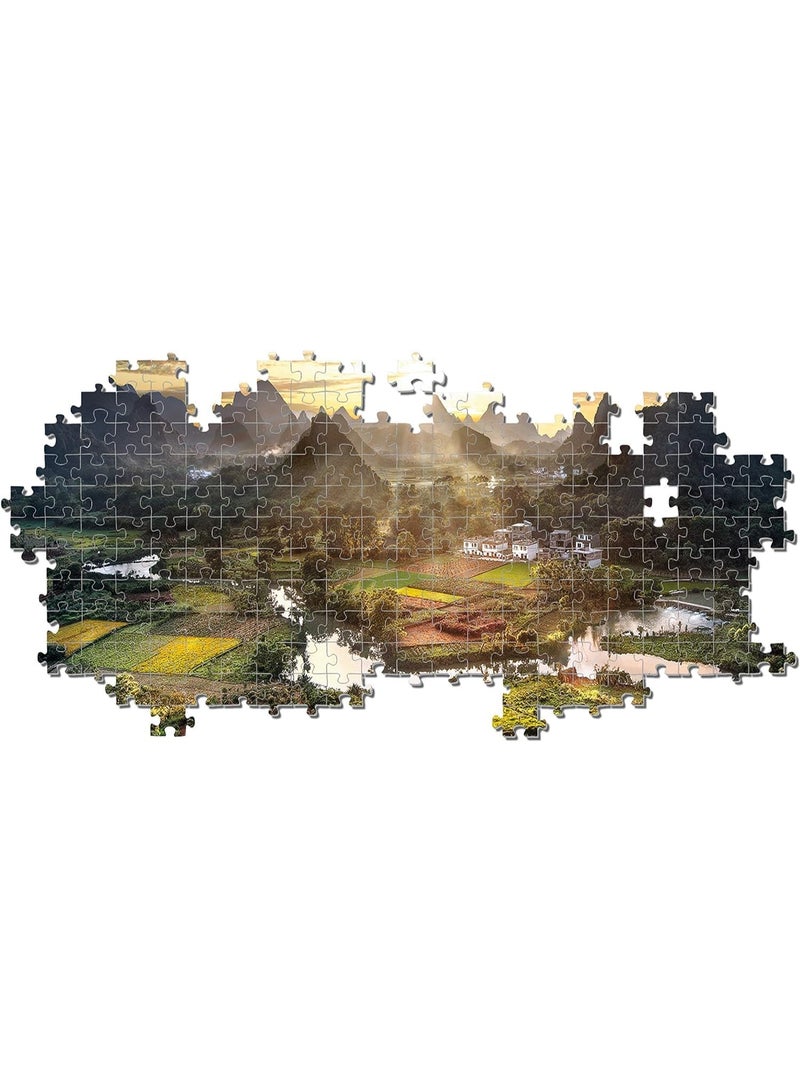 1000 قطعة بانوراما المناظر الطبيعية الرعوية الفجر - تصاميم مبتكرة ، تجربة فنية ملونة للكبار والأطفال - Image 4