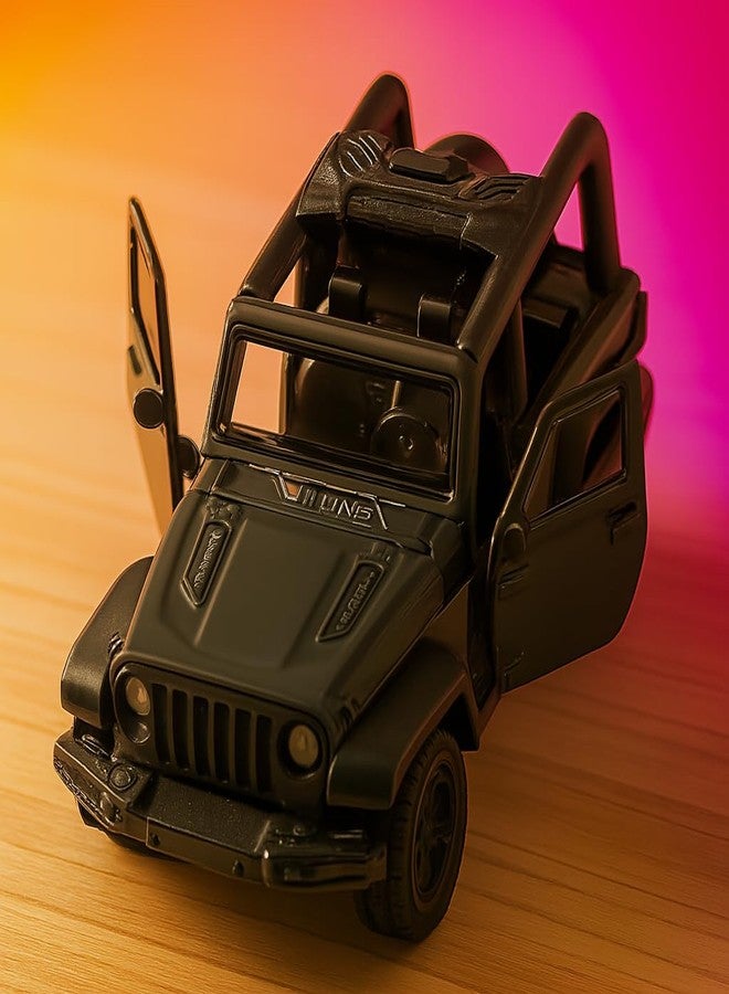 SMARTEZO DieCast Metal Pull-Back Car Realistic Model, 1:32 Scale Off Road Realistic Car Model with Openable Doors Black, Kids Toy Car - Image 5